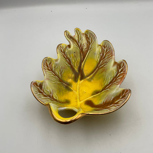 Vintage California Pottery Fall Leaf Dish USA 809