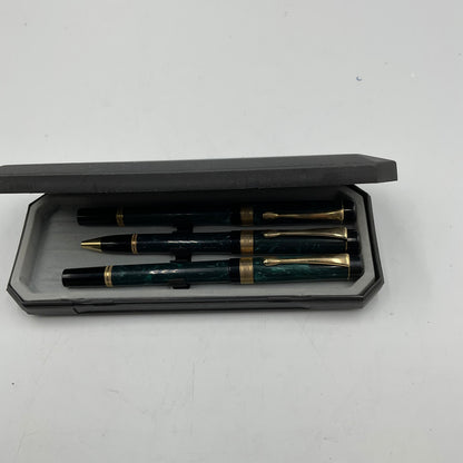 Green Marble Effect Pen Set