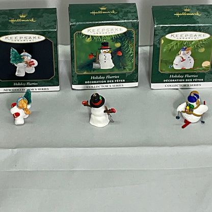 Keepsake Ornament Hallmark "Holiday Flurries" series Complete w/Boxes